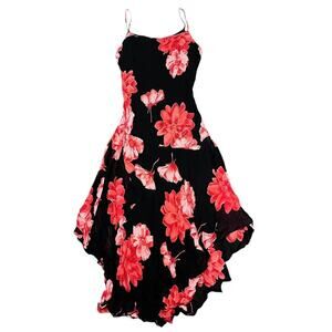 Y2K Floral Fairy Beaded Asymmetrical Midi Dress